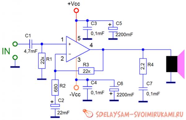 Усилитель звука на микросхеме TDA2030A