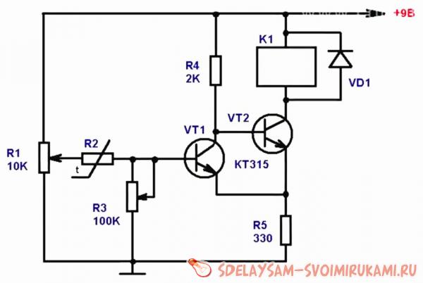 схема термореле