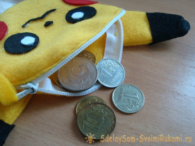 Детский кошелек Пикачу из фетра