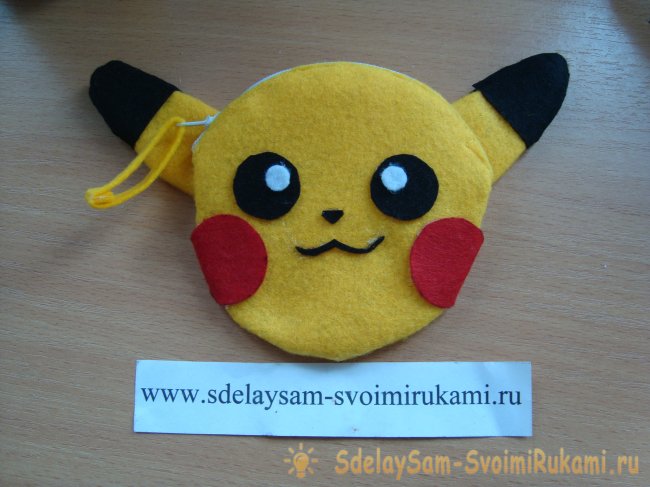 Детский кошелек Пикачу из фетра