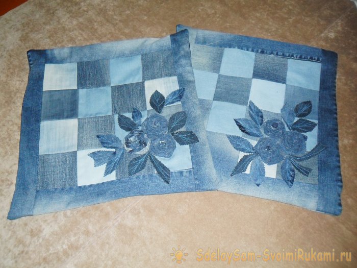 Наволочки из старых джинсов
