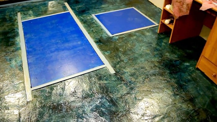 Мраморный пол из бетонного в гараже своими руками