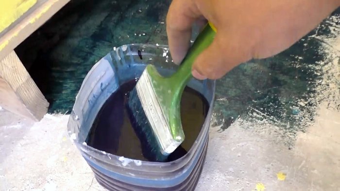 Мраморный пол из бетонного в гараже своими руками