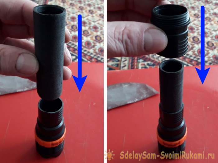 Модификация карманного фонарика с аккумуляторов ААА на аккумулятор 18650