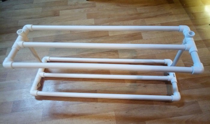 Как изготовить сушилку для обуви из пластиковых труб