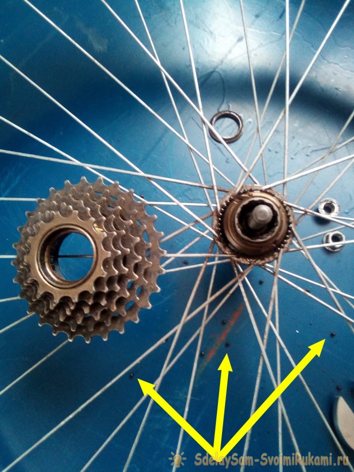 Разборка профилактика и сборка задней втулки и трещотки велоколеса