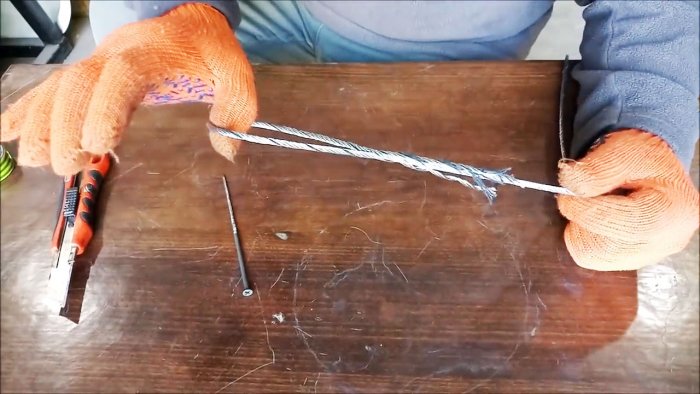 Как заплести конец троса в петлю