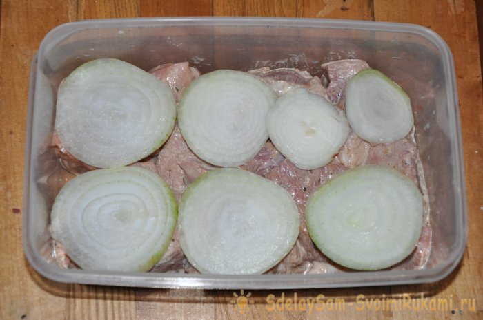 Свиной шашлык в соевом соусе