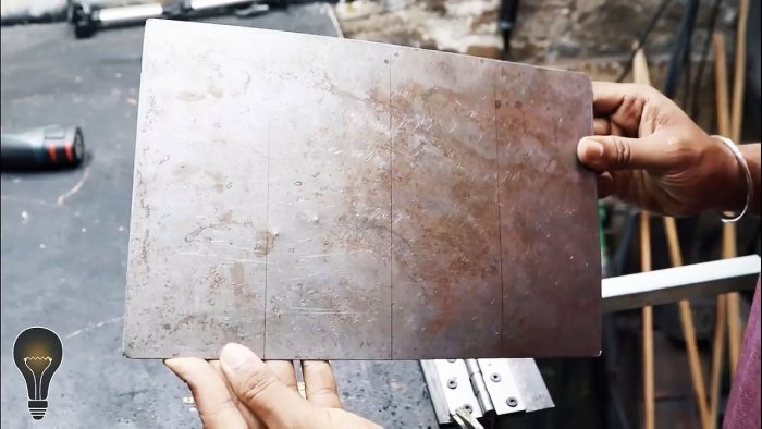 Как сделать листогиб из уголка и дверных петель