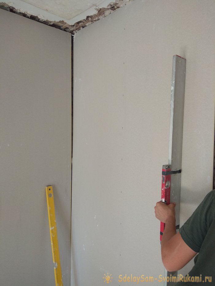 Выравнивание и отделка стен гипсокартоном