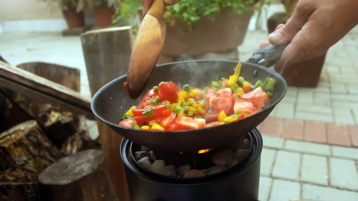 Полезное применение жестяным банкам как сделать мини печь для уличной готовки