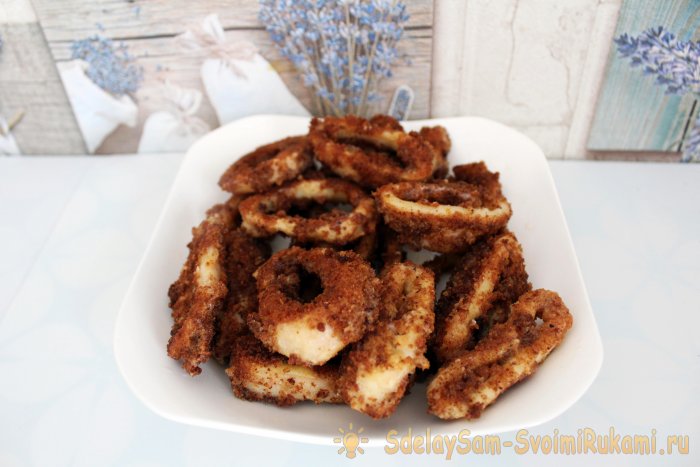 Кольца кальмара в кляре